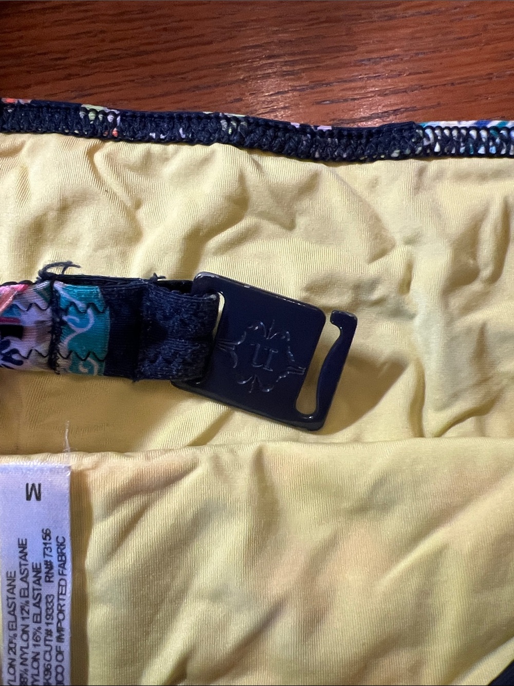 Floral Patterned Bikini Set in Navy and Yellow B21 - Picture 9 of 9